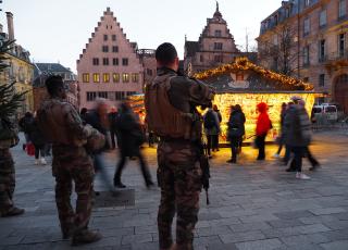 Soldier at the Christmas market